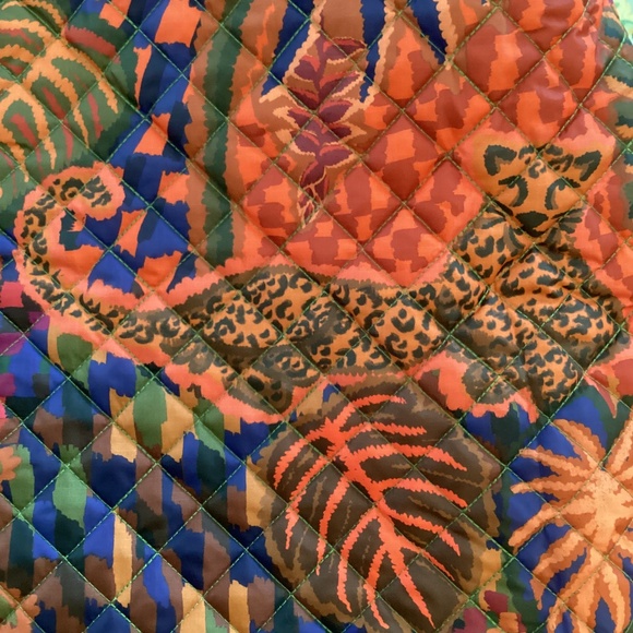 FARM Rio Mixed Patchwork Midi Reversible Puffer Jacket w/Belt Side Zipper Vents - Picture 14 of 16